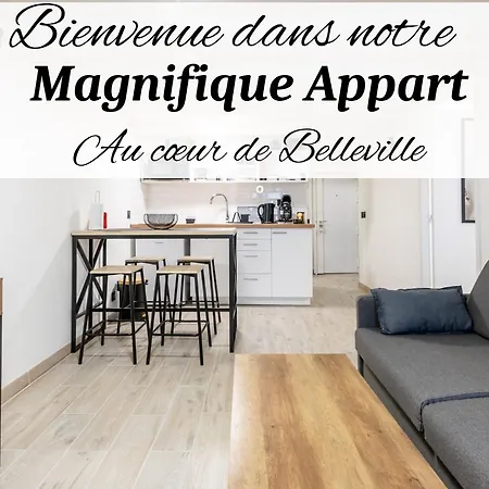 Magnifique Flat Le Belleville - Lumineux - 4 Personnes - Proche Metro Apartment *